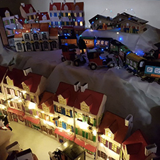 Village de Noël réalisé à partir des maquettes en carton Kit et Colle